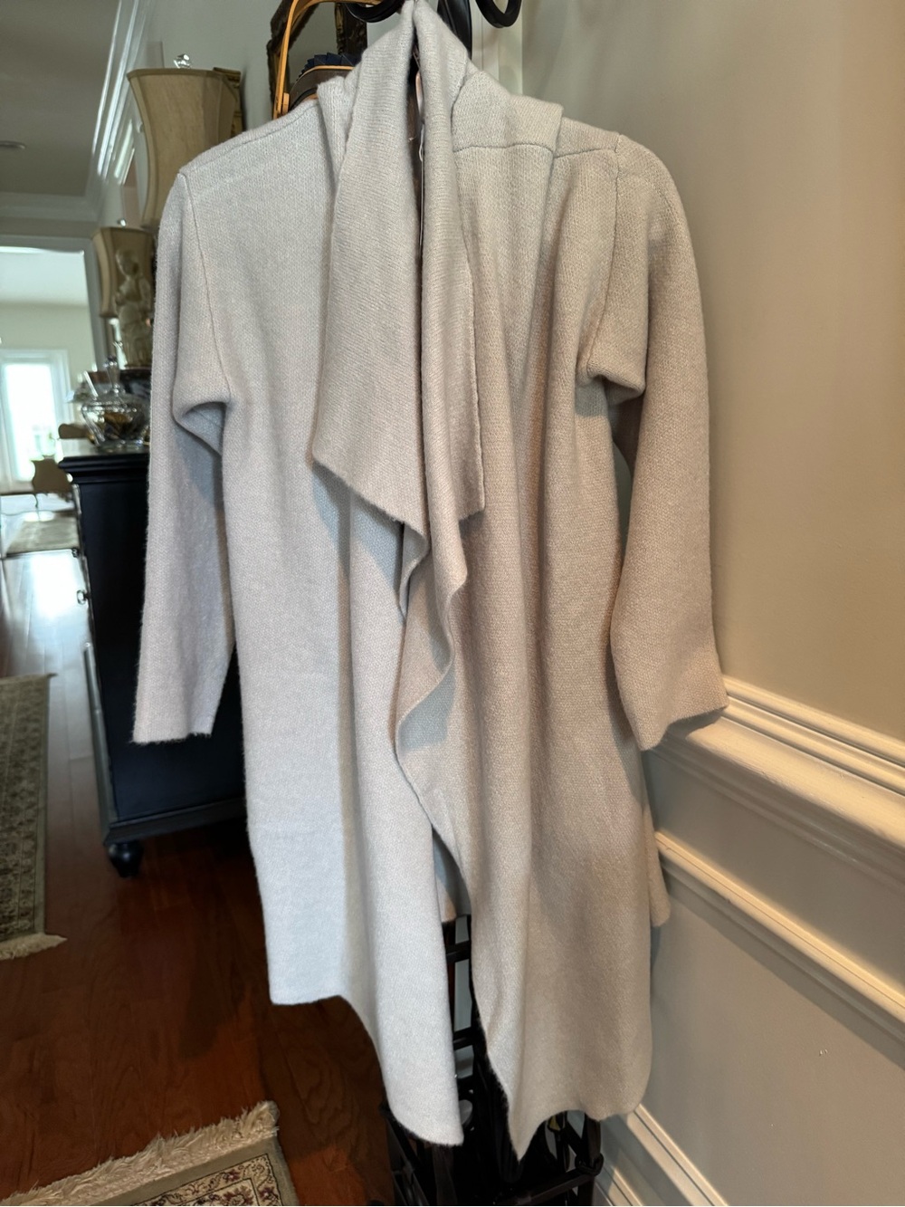 Baltic Born Light Gray Open-Front Draped Jacket